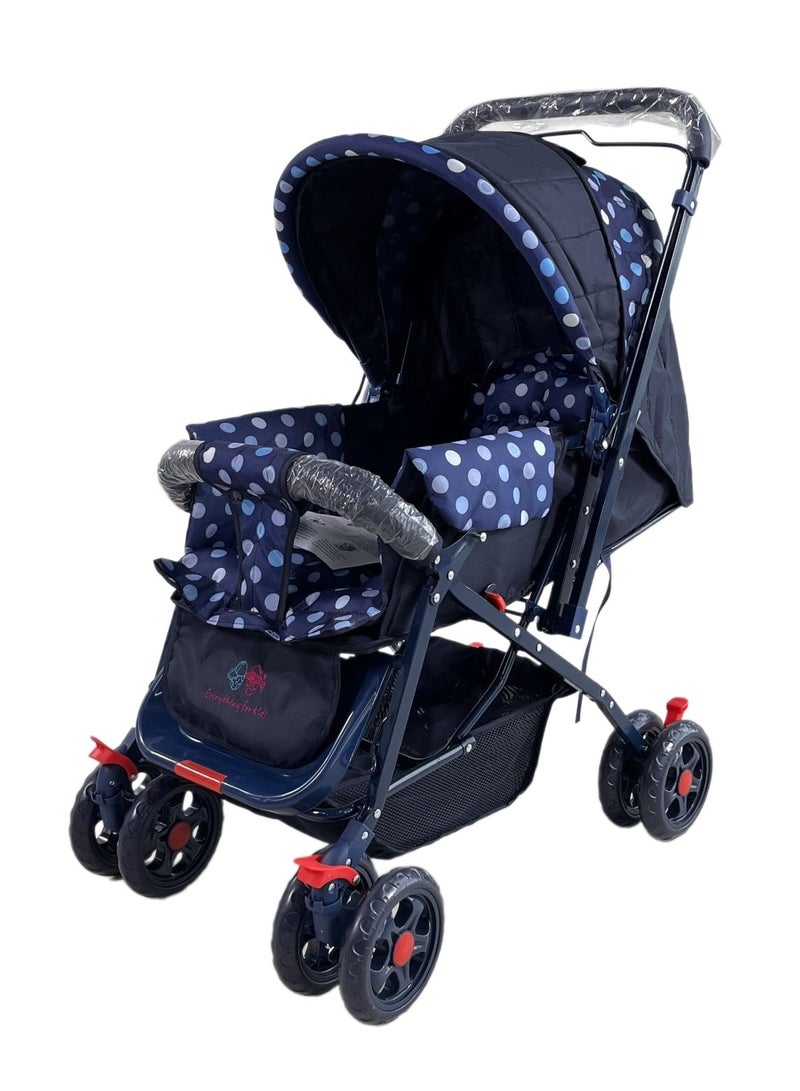 إفريثينج فور كيدز عربية أطفال بعمر 0-3 سنوات بمقبض قابل للعكس ومظلة خفيفة الوزن - Image 1