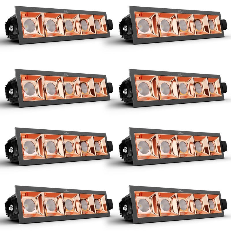 Murphy 10W Rose Gold Finish Square Laser LED Ceiling COB Spot, Focus, Down Ceiling Light, Ceiling Pop Light (Warm White, Pack of 8), with 2 Years Warranty - Image 2