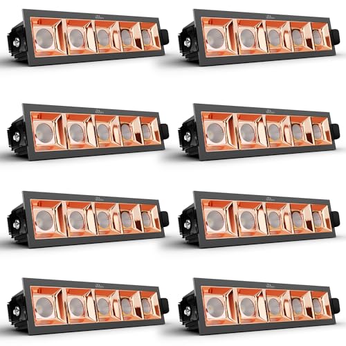 Murphy 10W Rose Gold Finish Square Laser LED Ceiling COB Spot, Focus, Down Ceiling Light, Ceiling Pop Light (Warm White, Pack of 8), with 2 Years Warranty - Image 1