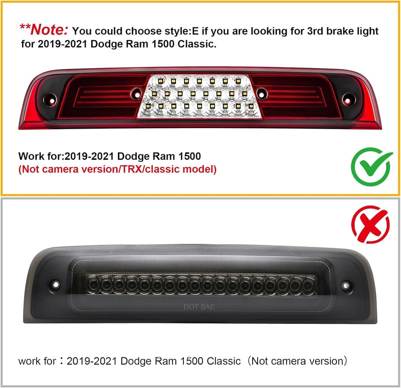 R&F Auto LED Third Brake Light Replacement for RAM 1500 (2019-2023) - High Mount Stop Lamp with Seal Foam Gaskets - Image 2