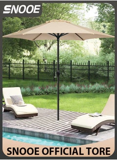 Snooe Outdoor Umbrella 2.2M Steel Pole UPF50+ Protection Large Sun Shade Balcony Parasol for Outdoor Garden Backyard, Umbrella without base  - Image 1