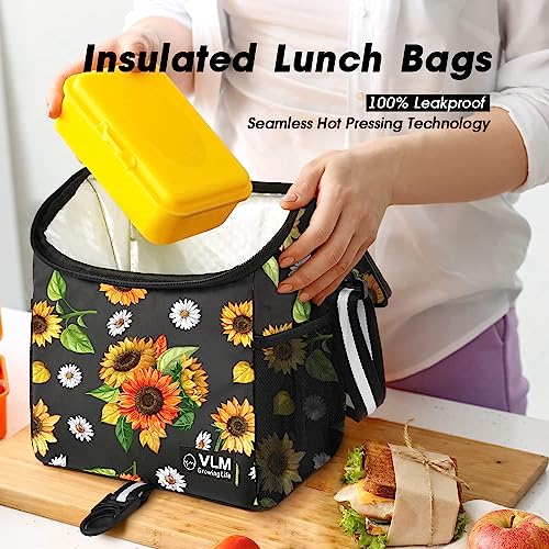 VLM Lunch Box for Women, Insulated Lunch Bag Women with Adjustable Shoulder Strap, Cute Lunch Tote Bag for Work,Picnic,Camping - Image 4