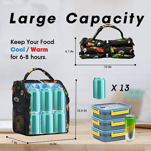 VLM Lunch Box for Women, Insulated Lunch Bag Women with Adjustable Shoulder Strap, Cute Lunch Tote Bag for Work,Picnic,Camping - Image 3