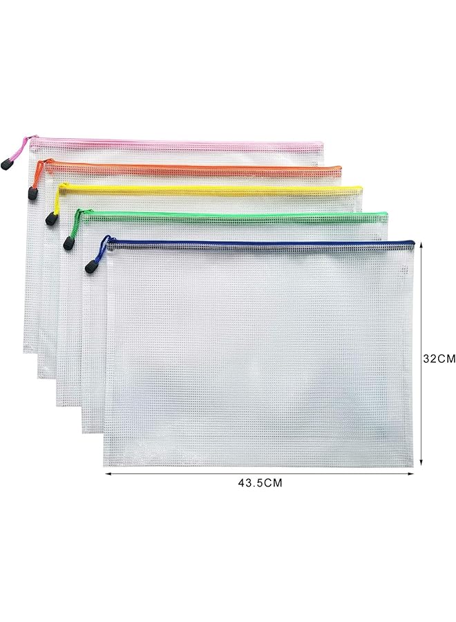 erorex 10 Pack Mesh Zipper Pouch A3 Size Paper Holder And Document Bag For Office And Travel Mixed Color  - Image 2