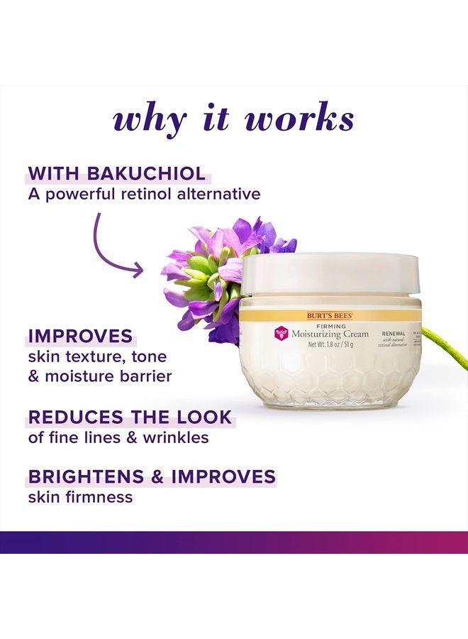 Burt's Bees Renewal Firming Face Cream, Anti-Aging Retinol Alternative, Moisturizing Natural Skin Care, 1.8 Ounce (Packaging May Vary) - Image 3