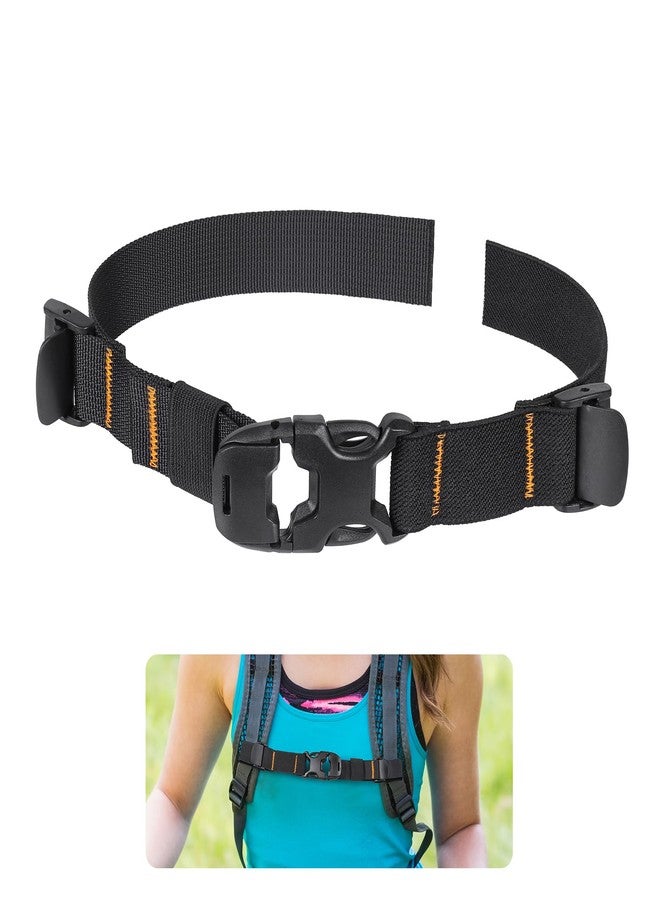 Vividwise Backpack Chest Strap Add On, Sternum Straps with Elastic Part, Heavy Duty Adjustable Chest Strap, Backpack Attachments with Quick Release Buckle (Black, Normal) - Image 1