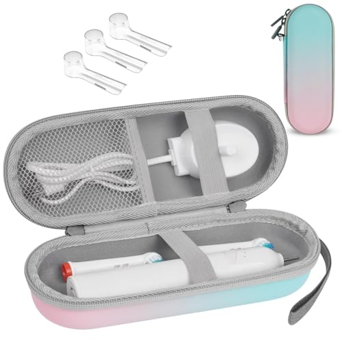 Ahamo EVA Electric Toothbrush Travel Case with 3 Dust-Proof Covers | Portable Toothbrush Holder for Travel | Waterproof & Hygienic Storage Box for Electric Toothbrush Heads (Black) - Image 1