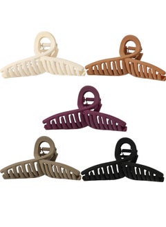 Set of 5  Matte Medium to Large Hair Claw Clips  Strong Hold and NonSlip Grip for Thick and Thin Hair  Durable and Stylish Hair Accessories for Women and Girls 4in crossover