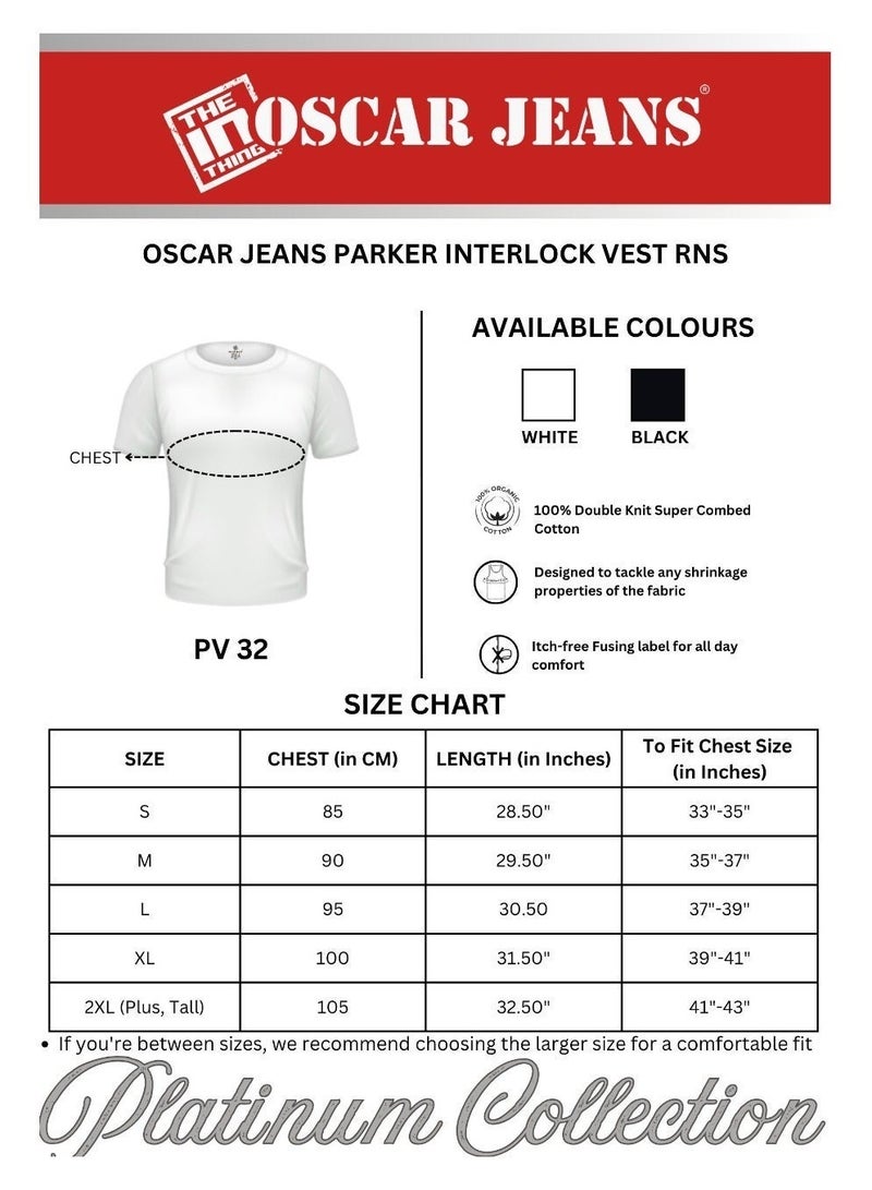 OSCAR JEANS 3-Pack 100% Cotton Mens Undershirt Vest Platinum Collection Double-Knit Ultrasoft Breathable Short Sleeve - Image 5