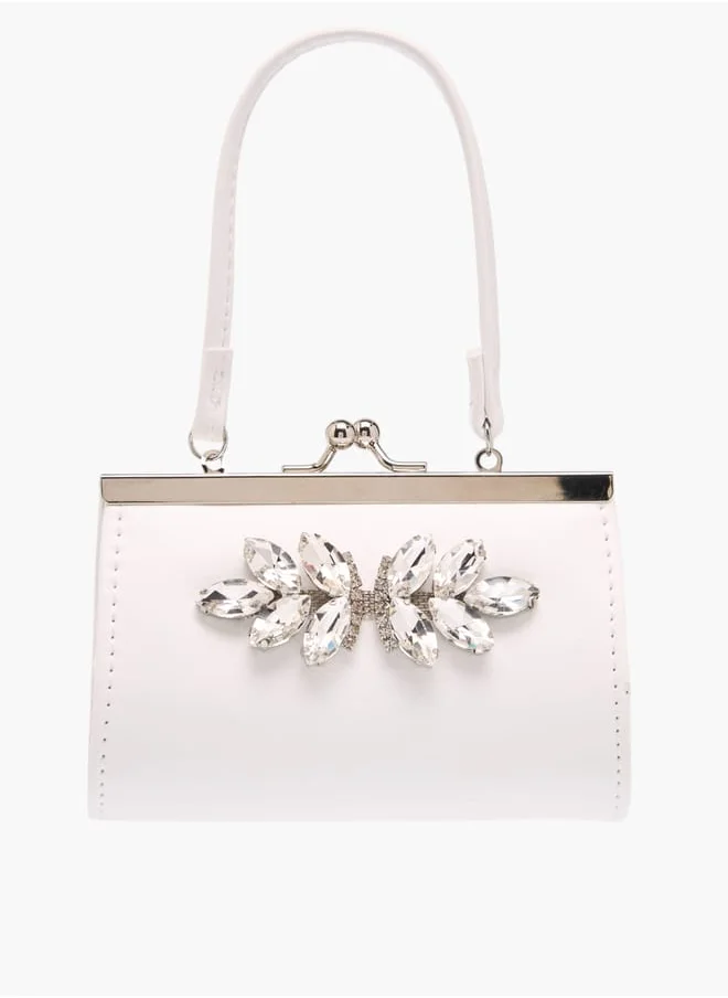 Flora Bella By Shoexpress Girls Embellished Handbag With With Kiss Lock Closure Ramadan Collection