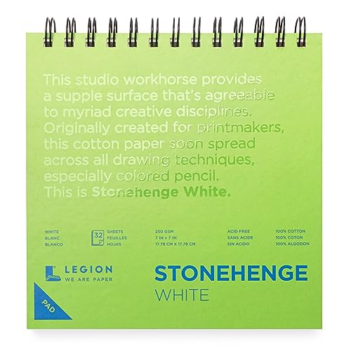 Legion Stonehenge Spiral Pad - 7" x 7", White - Image 1