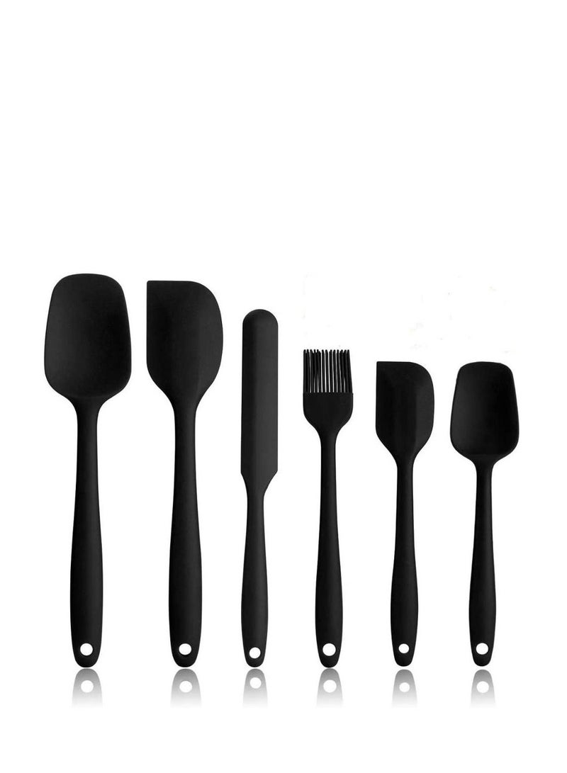 SYOSI Silicone Spatula Set 6 Piece Rubber Spatula Set Heat-Resistant Spatula Kitchen Utensils Set for Cooking Baking and Mixing - Image 1