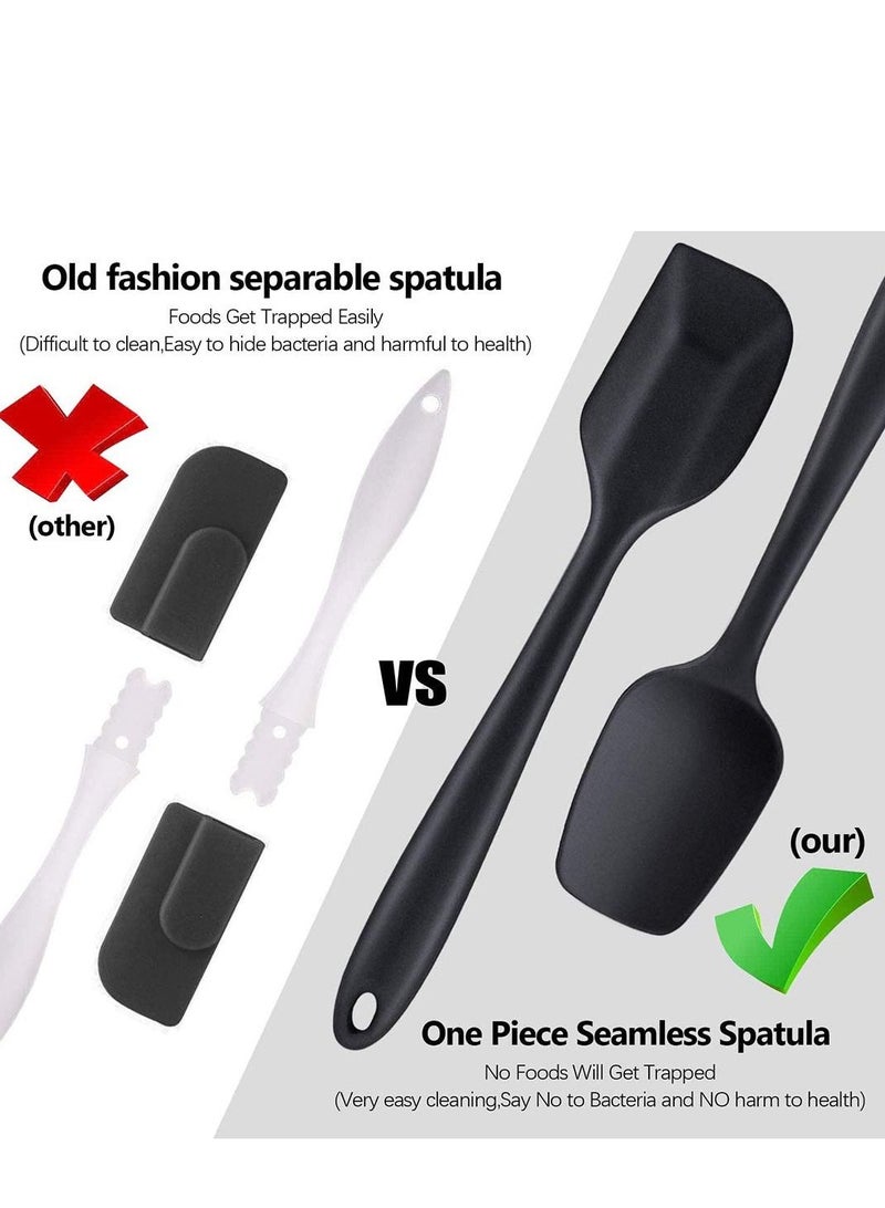 SYOSI Silicone Spatula Set 6 Piece Rubber Spatula Set Heat-Resistant Spatula Kitchen Utensils Set for Cooking Baking and Mixing - Image 2