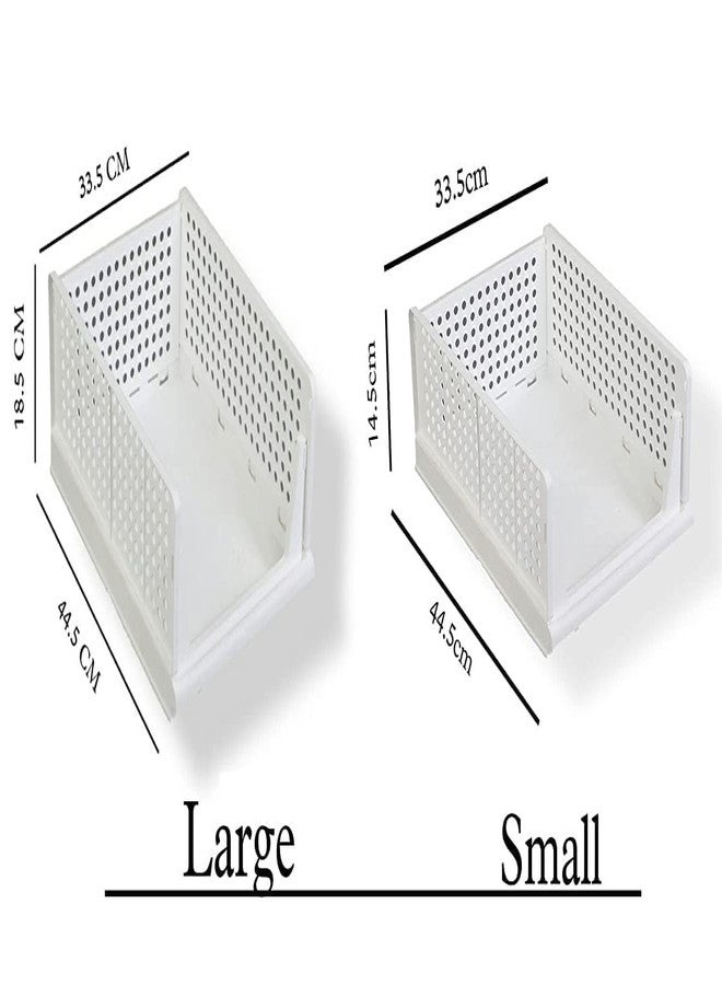 Lamok Stackable Wardrobe Organizer for Clothes - Multipurpose Foldable Plastic Closet Storage Organizer for Kitchen, Bedroom, Bathroom (Pack of 1, White) - Image 3