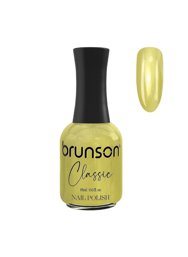 Brunson Classic Nail Polish 18ml Fast Dry Nail Lacquer Nail Harderner Normal Polish Glossy Gel Effect Quick Air Dry Long-Lasting Natural Nail Enamel Salon Quality Manicure Pedicure Regular Polish - Image 1