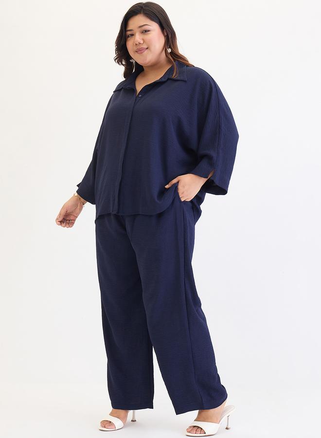 Femmella Plus Size Kimono Sleeve Shirt and Trousers Co-ords - Image 2