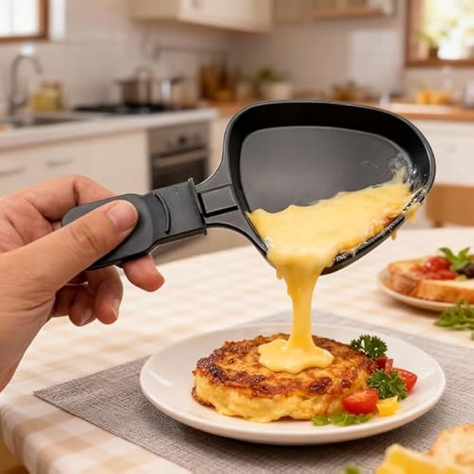 Kosmosta NonStick Coated Mini Grill Cheese Pan Melting Accessories For Raclettes Replacement Trays Raclette Dishes Mini Raclette Pans Triangle Shape4Pcs - Image 4