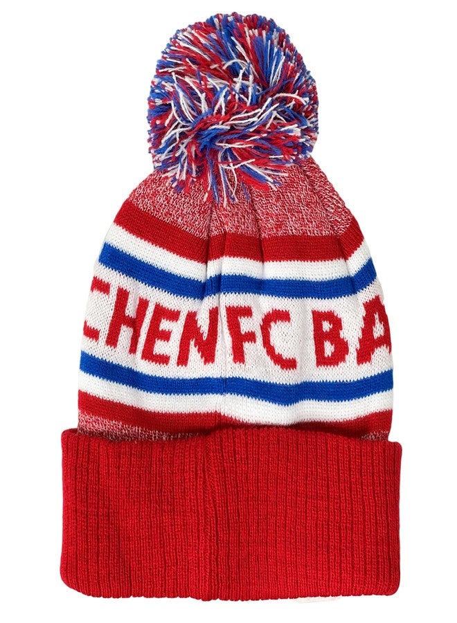 Fan Ink Bayern Munich Knit Beanie Winter Hat, Bayern Soccer Skull Cap Beanie Red - Image 5