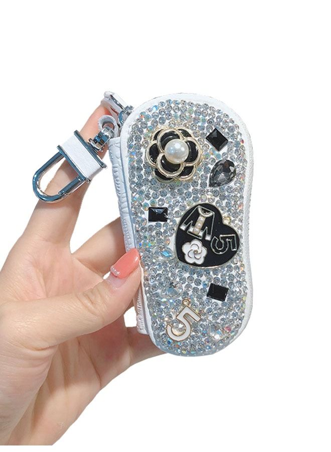 ZCM-HAPPY Car Key Chain Case Premium Leather Coin Holder Zipper  Remote Wallet Bag - Image 1