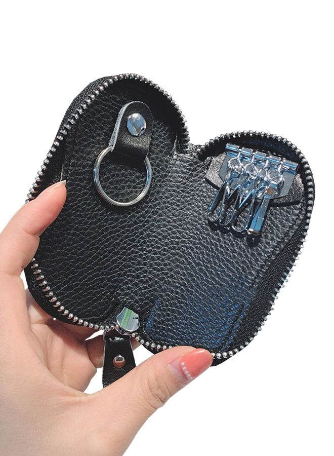 ZCM-HAPPY Car Key Chain Case Premium Leather Coin Holder Zipper  Remote Wallet Bag - Image 3