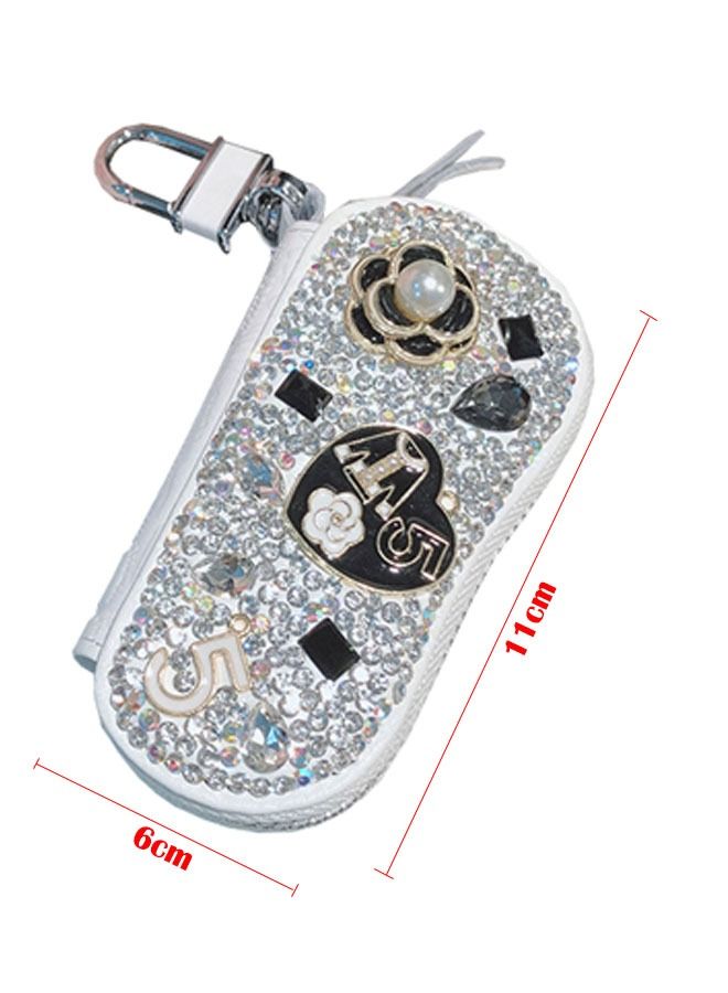 ZCM-HAPPY Car Key Chain Case Premium Leather Coin Holder Zipper  Remote Wallet Bag - Image 2