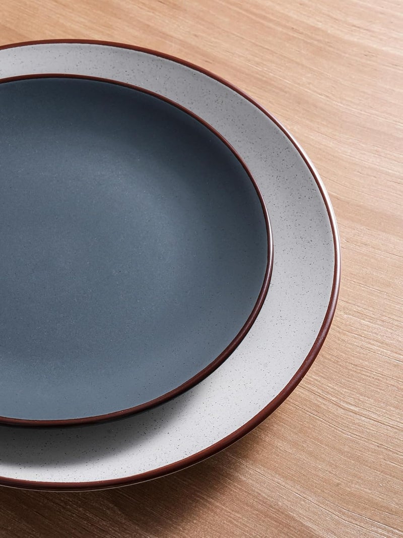 Famiware Venus Ceramic Plates and Bowls Sets Speckled Dinnerware Dish Sets for 4 12 Pieces  Microwave and Dishwasher Safe Matte Multicolor - Image 4