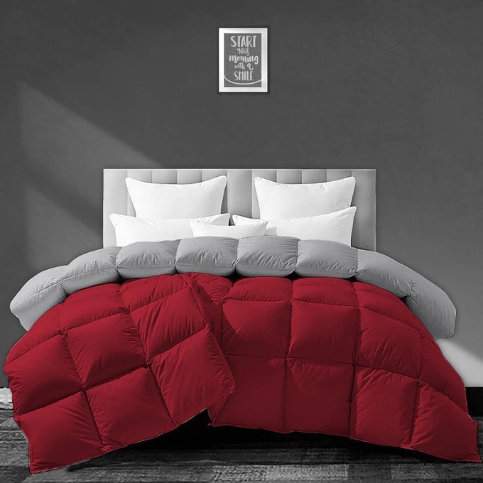500 GSM WINTER COMFORTER DOUBLE BED SIZE 90X100 PREMIUM COLLECTION HEAVY WINTER COMFORTER 500 GSM MICROFIBER FILL DUVETBLANKET DOUBLE BED BURGUNDYSILVER GREY COLOR
