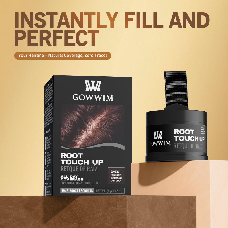 gowwim Hairline Gray Root Touch-Up Powder - Instantly Color Shadow Cover, Thin Hair Concealer, Hair Root Dye (4g) - Image 2