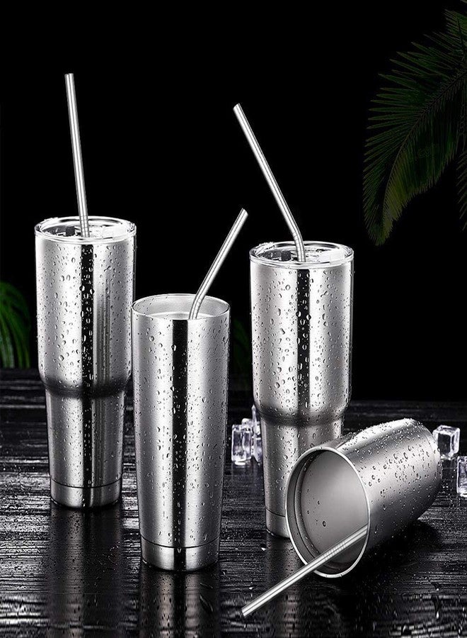 CAMDEA Set of 4 Reusable Metal Straws, 10.5'' Long Stainless Steel Straw with Cleaning Brushes and Case, Drinking for 30 oz and 20 oz Tumblers. - Image 4