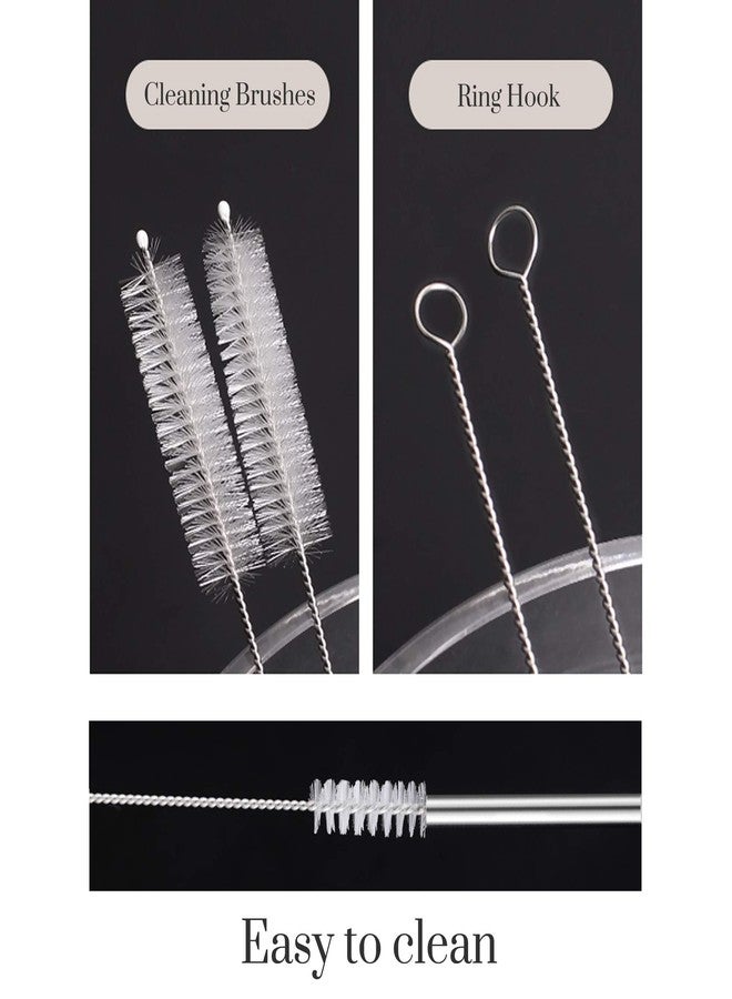 CAMDEA Set of 4 Reusable Metal Straws, 10.5'' Long Stainless Steel Straw with Cleaning Brushes and Case, Drinking for 30 oz and 20 oz Tumblers. - Image 3
