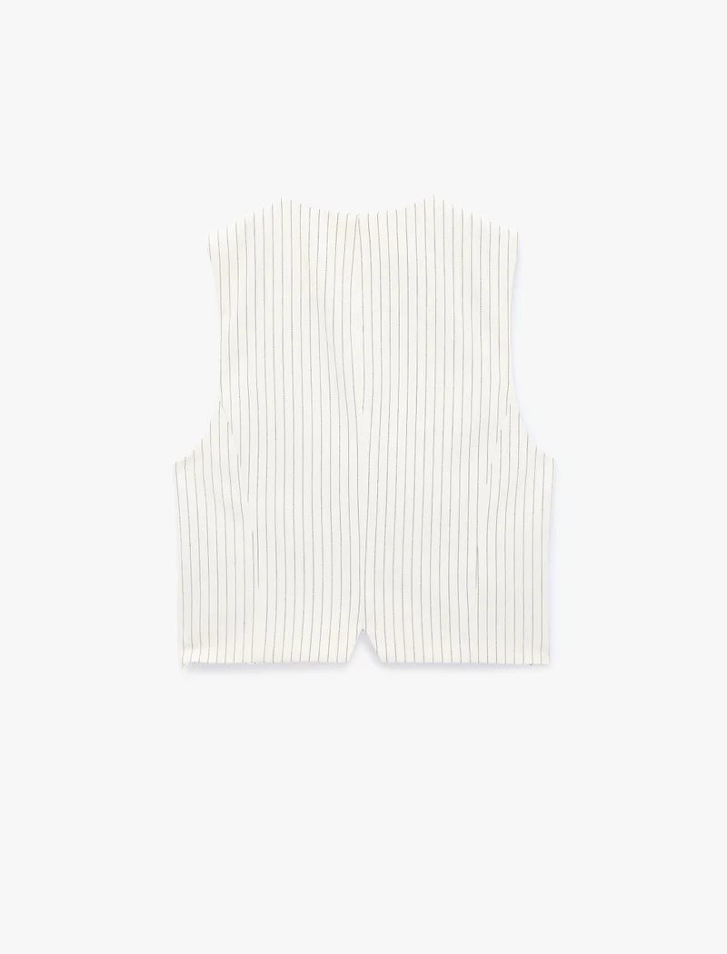 Koton Striped Blazer Vest
