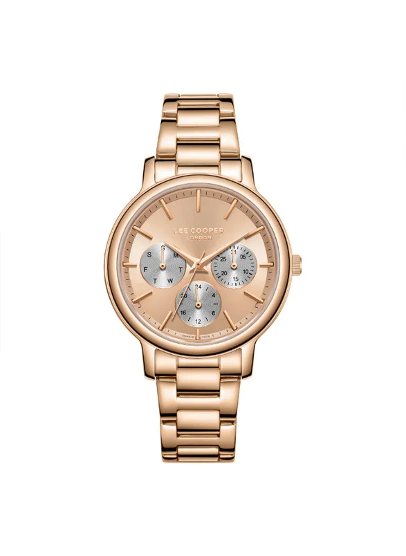 Lee Cooper Lee Cooper LC07946.480 Women's Multi Function Display Watch & Metal Strap Rose Gold
