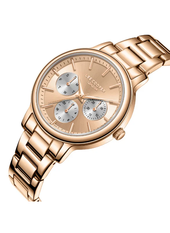 Lee Cooper Lee Cooper LC07946.480 Women's Multi Function Display Watch & Metal Strap Rose Gold