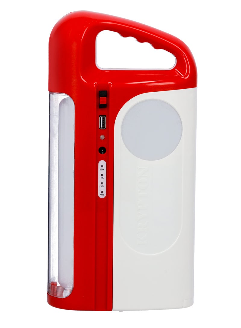 KRYPTON Rechargeable 3 Side Emergency Lantern, KNE5175 - With 2 Side Lamps, 92pcs HI Bright LED, 60 Hours Working Time, Power Bank Function, Charge Through Solar Panel - Image 1