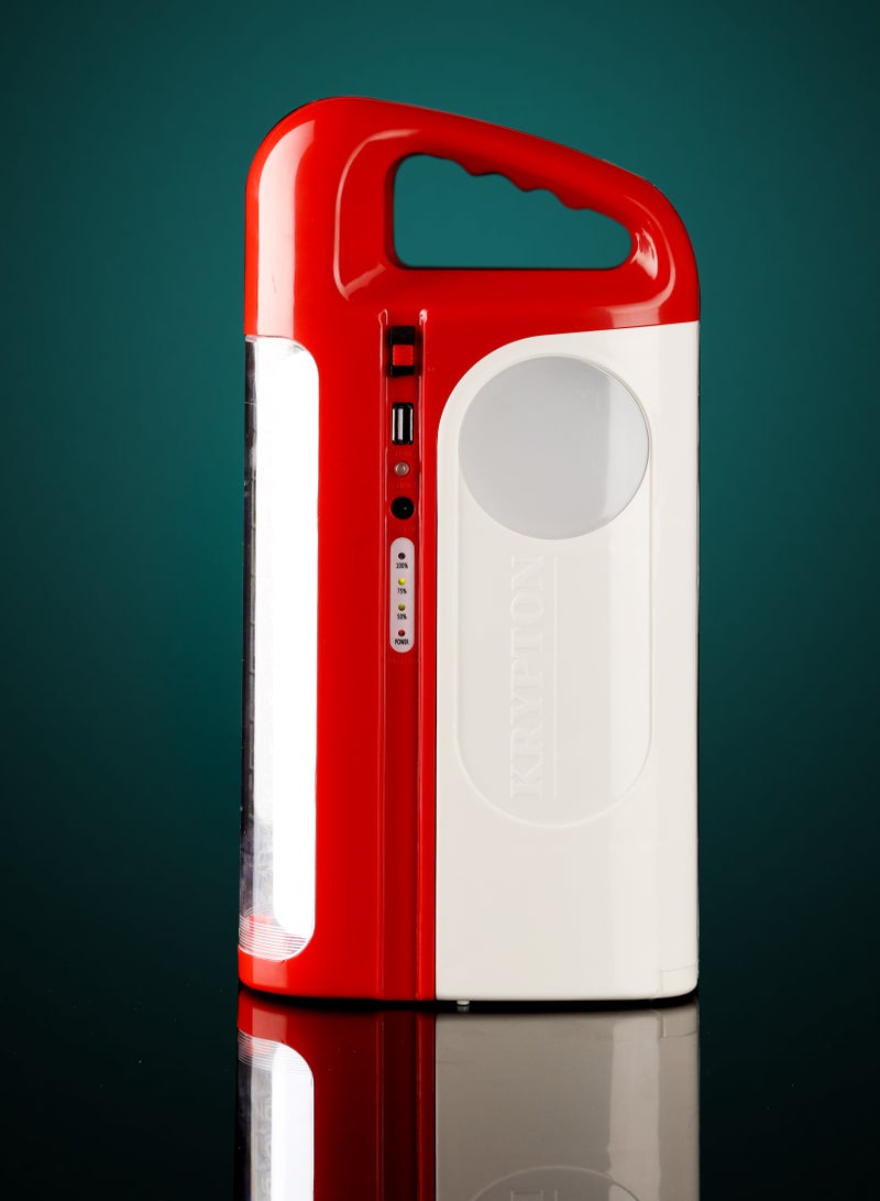 KRYPTON Rechargeable 3 Side Emergency Lantern, KNE5175 - With 2 Side Lamps, 92pcs HI Bright LED, 60 Hours Working Time, Power Bank Function, Charge Through Solar Panel - Image 4