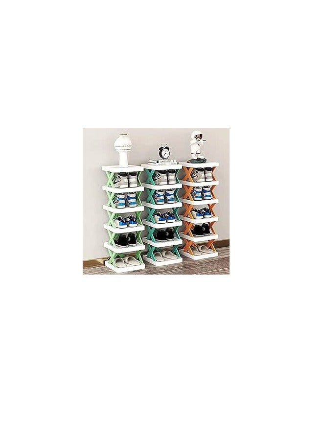 5 Layer Shoe Organizer for Narrow Closet, Entryway Plastic Storage Organizer, Space Saving Shoe Rack for Bedroom, Dressing Room, Hallway, Garage - Image 3