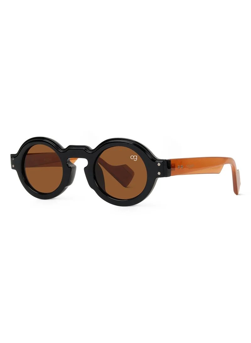 Woggles  Designer Brown Round Sunglasses| Men & Women| 100% Uv Protection  | Best Price UAE