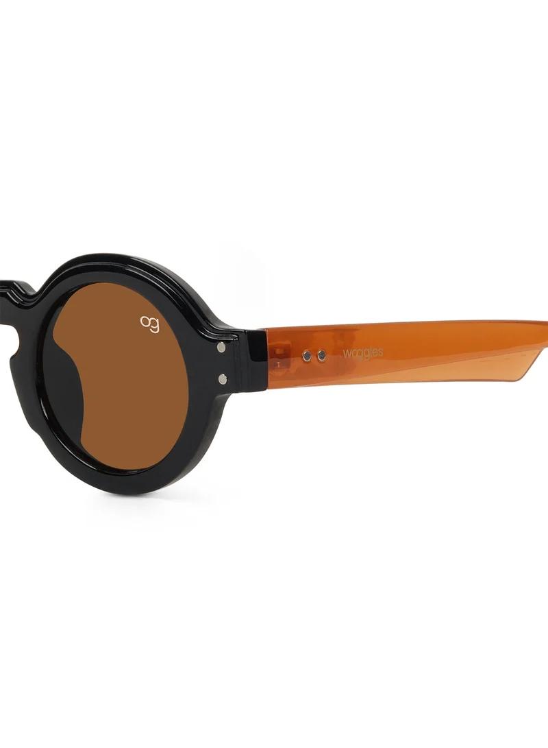 Woggles  Designer Brown Round Sunglasses| Men & Women| 100% Uv Protection  | Best Price UAE