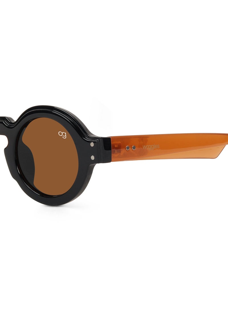 Woggles Designer Brown Round Sunglasses| Men & Women| 100% Uv Protection - Image 3