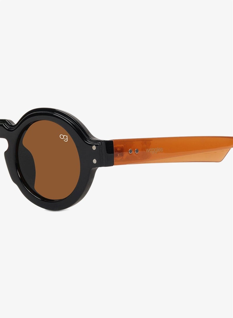 Woggles Designer Brown Round Sunglasses| Men & Women| 100% Uv Protection - Image 3