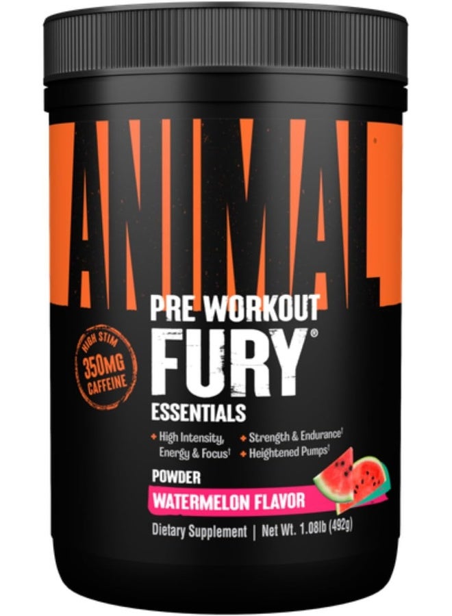 ANIMAL مكمل مسحوق فوري قبل التمرين للطاقة والتركيز 5 جرام BCAA 350 ملغ كافيين أكسيد النيتريك بدون كرياتين منشط قوي لبناة الأجسام، بطيخ، 16.96 أونصة - Image 1