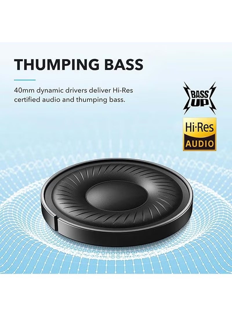 Power Max Wireless on-ear headphones, pure bass sound, fast charging, multi-point connection, voice assistant with noise-canceling microphone - Image 3
