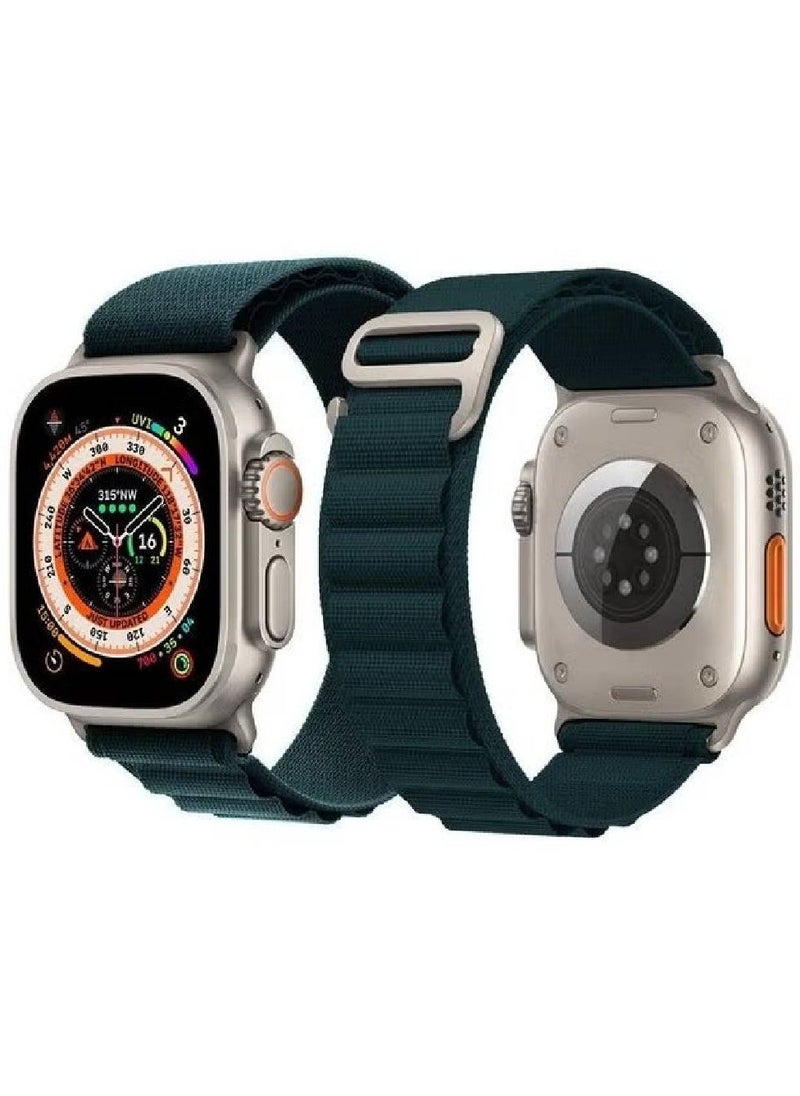 Generic - Apple Watch Band 49Mm 45Mm 44Mm 42Mm Alpine Loop Band Women Men Adjustable With Metal G-Hook Strap For iWatch Ultra Series SE 8/7/6/5/4/3/2/1 Navy Blue - Image 1