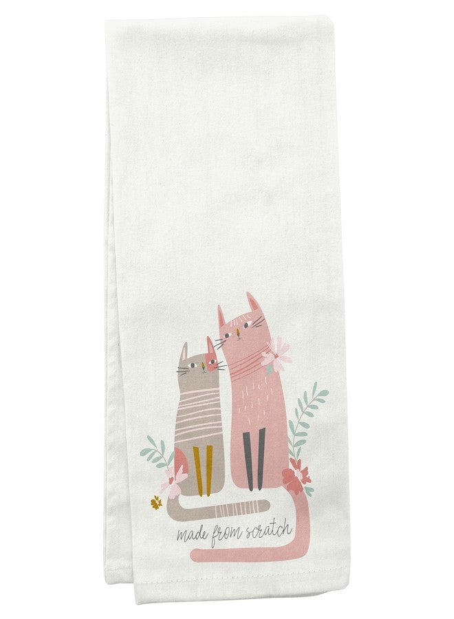 Karma Made from Scratch Tea Towel - 100% Cotton Hand Towels for The Kitchen - Modern Home Decor - Cat - Image 1
