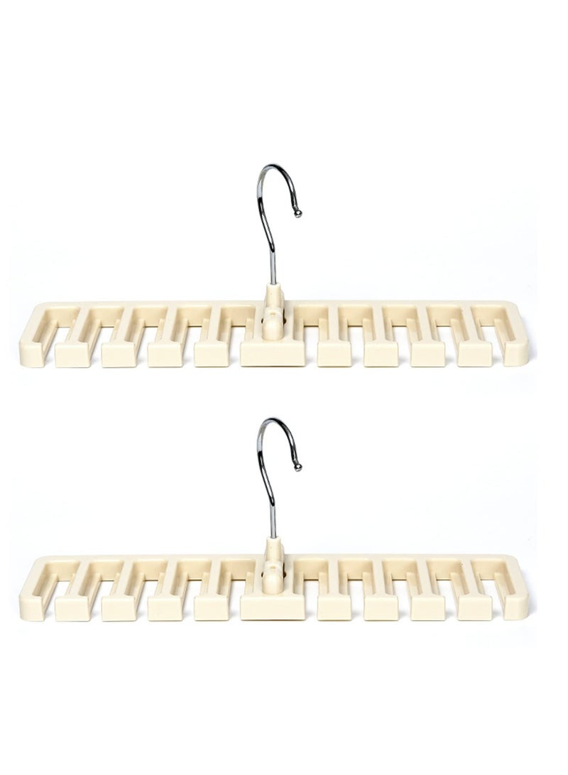 MIXDE Belt Rack, 2 Pack Sturdy Plastic Tie Rack, Multifuction Rotating Ties Scarf Hanger, Belt Holder Securely up to 10 Belts, Belt Hanger Organizer for Men Women  - Image 1