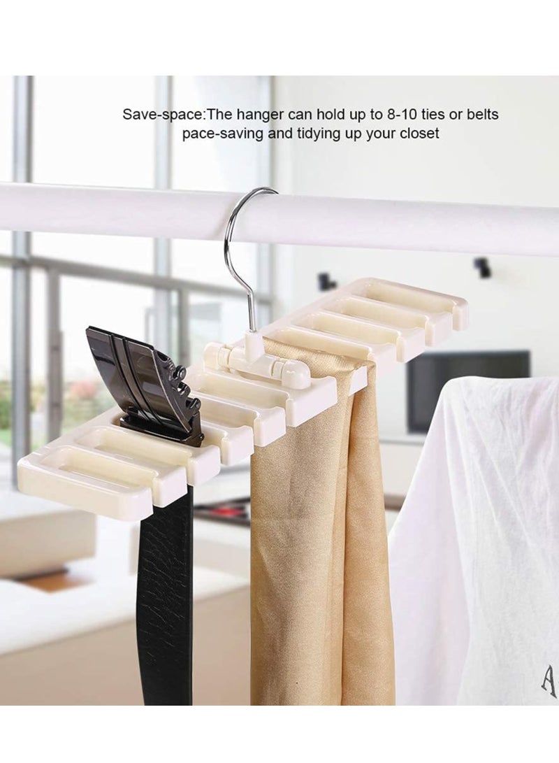 MIXDE Belt Rack, 2 Pack Sturdy Plastic Tie Rack, Multifuction Rotating Ties Scarf Hanger, Belt Holder Securely up to 10 Belts, Belt Hanger Organizer for Men Women  - Image 4