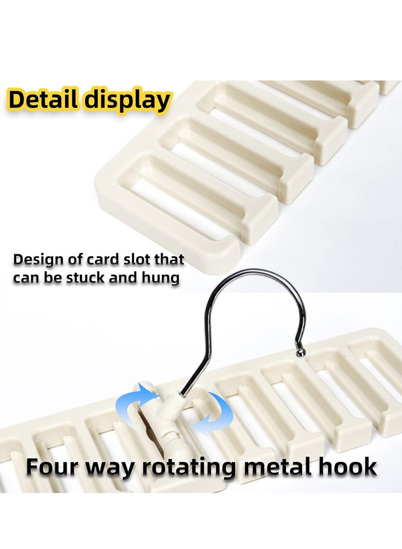 MIXDE Belt Rack, 2 Pack Sturdy Plastic Tie Rack, Multifuction Rotating Ties Scarf Hanger, Belt Holder Securely up to 10 Belts, Belt Hanger Organizer for Men Women  - Image 3