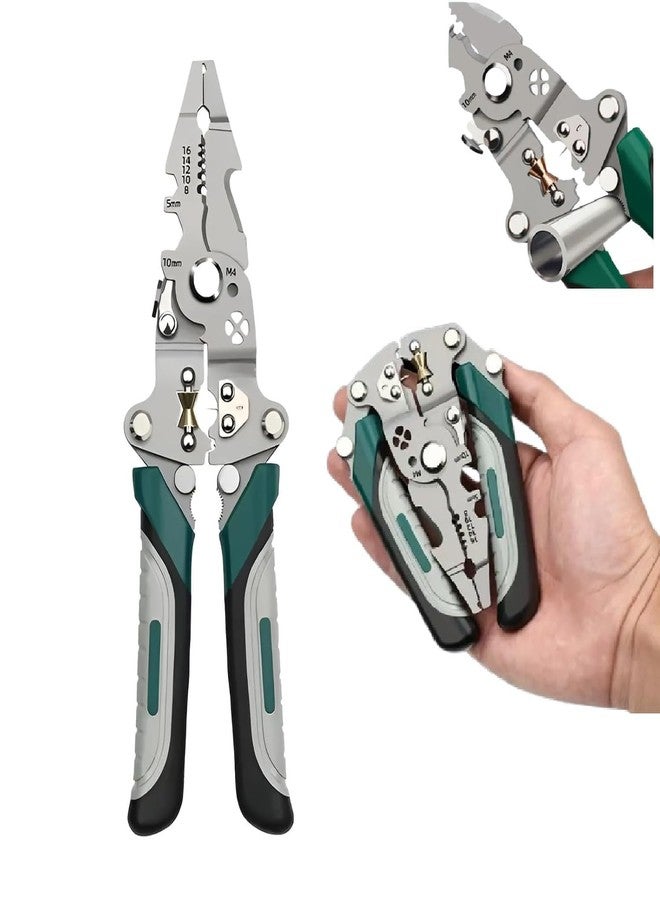 Jaimin Creation 18 in 1 Foldable Wire Stripper Pliers with Cutting and Crimping Function, Multi-Function Electrician Hand Tool Wire Stripper (Pack Of 1) - Image 1
