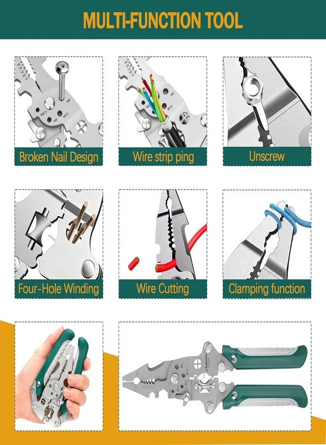Jaimin Creation 18 in 1 Foldable Wire Stripper Pliers with Cutting and Crimping Function, Multi-Function Electrician Hand Tool Wire Stripper (Pack Of 1) - Image 2