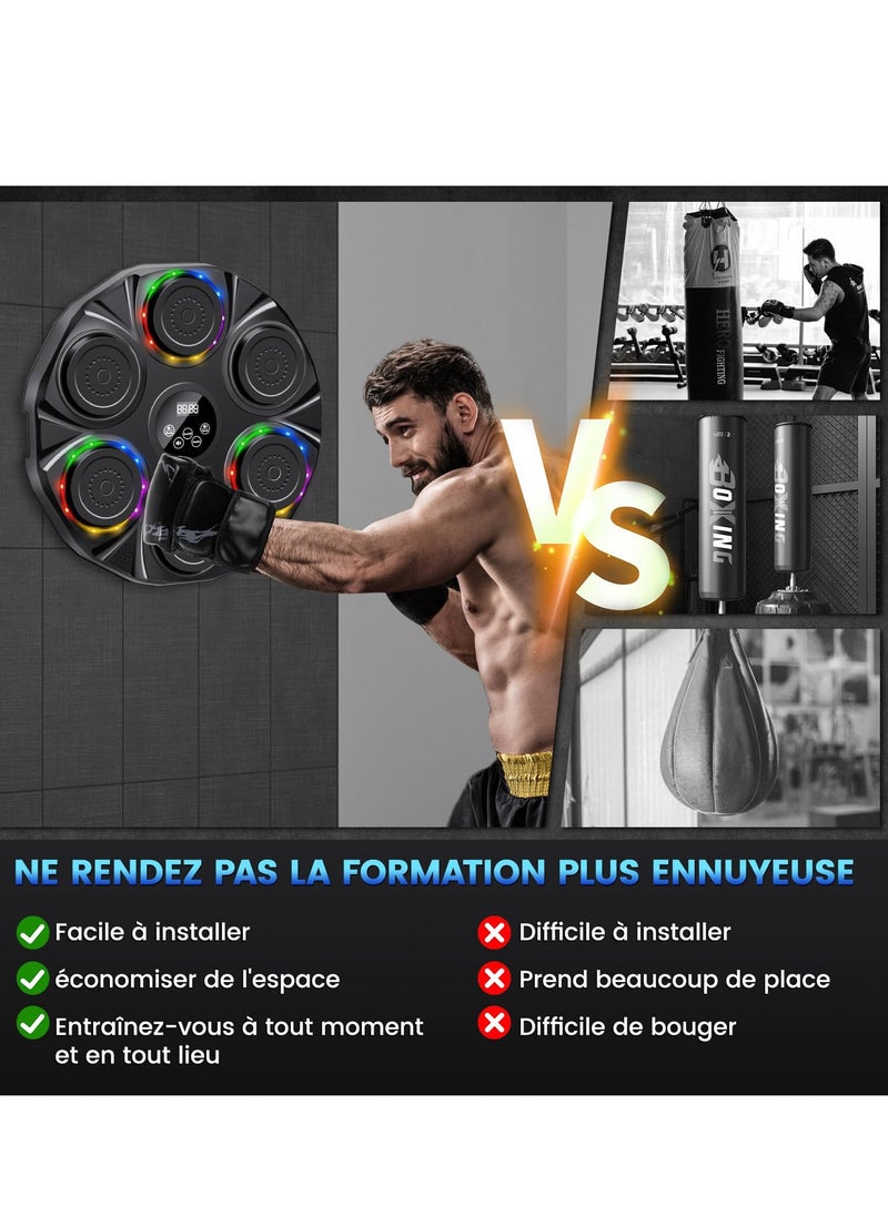 XiuWoo Music Boxing Machine, LED Music Boxing Machine, Wall Mounted Boxing Target, Supports Bluetooth, 9 Speed Modes and Counting Mode for Adults and Children Exercise  - Image 2